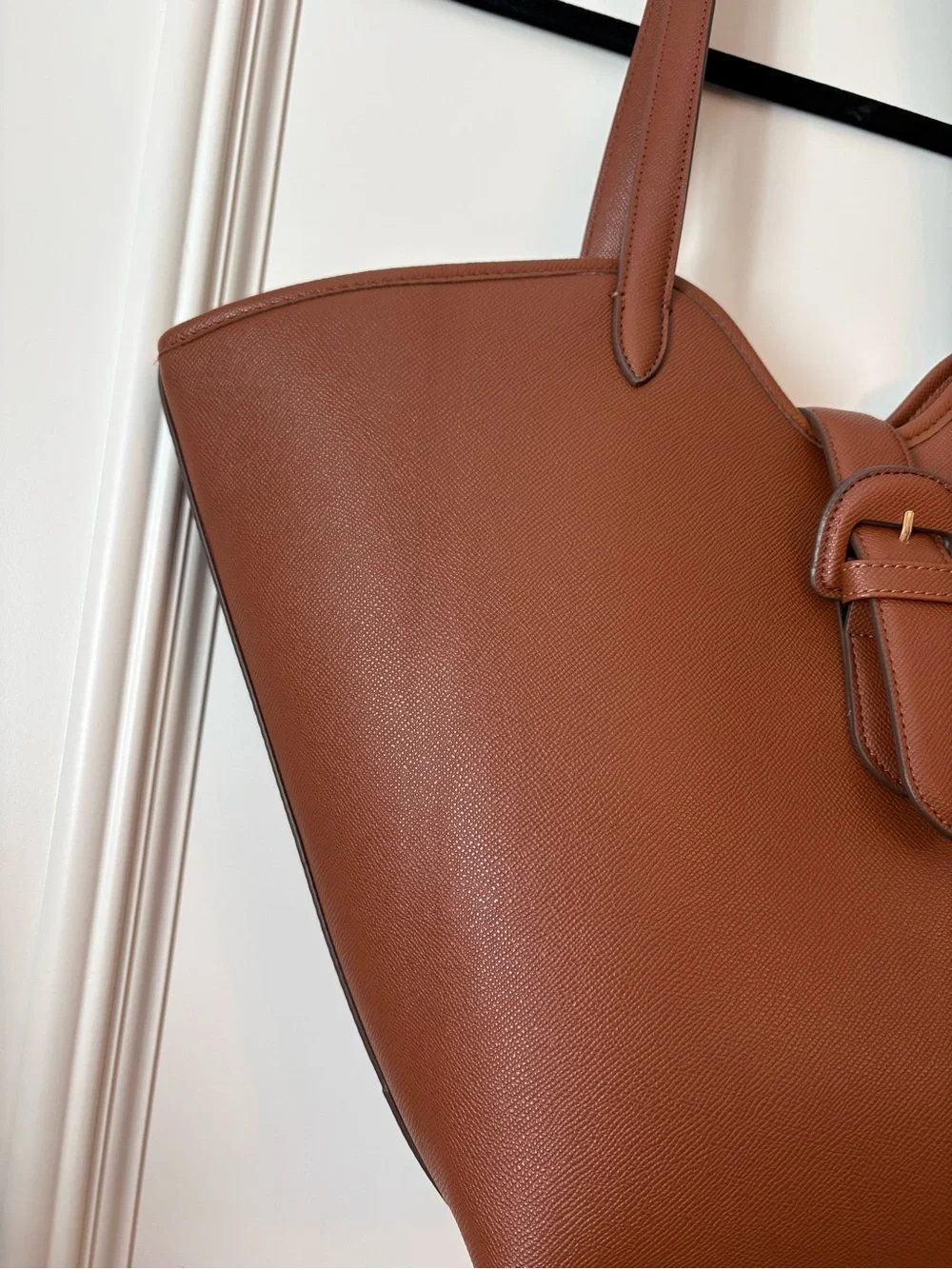 Anne Klein Cognac Brown Faux Leather Structured Tote Bag NWOT